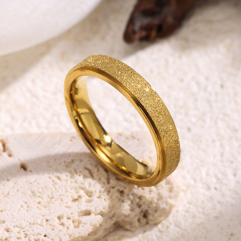 European and American Hot Fashion Titanium Steel Matte Ring for Women Trendy Simple Plain Band Couple Rings Cross-Border Hand Jewelry Wholesale