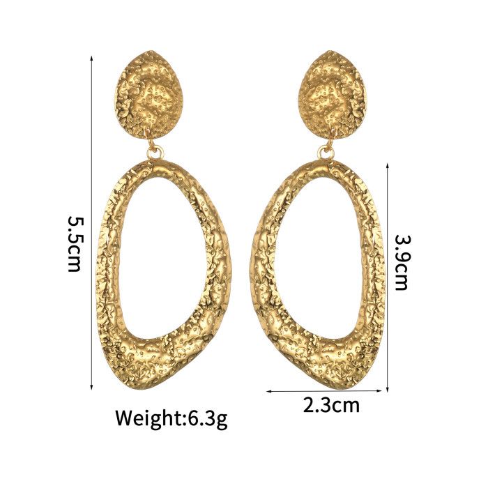 Irregular Hollow Geometric Earrings Tassel High-end INS Niche Design Stainless Steel New Chinese Style Earrings Whole...
