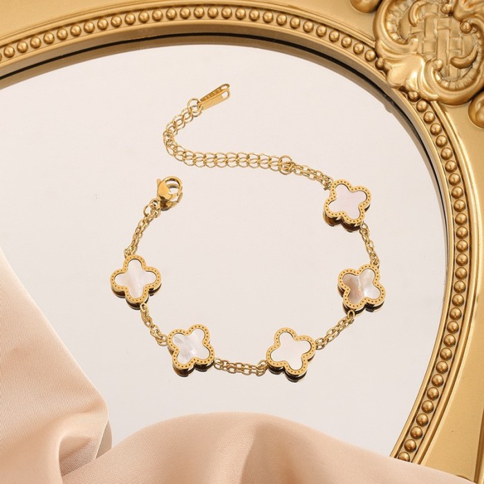 Non-Fading New Titanium Steel Bracelet Women's All-Match Ins Style Bracelet Fashion Bracelet Ornament Girls High Sense