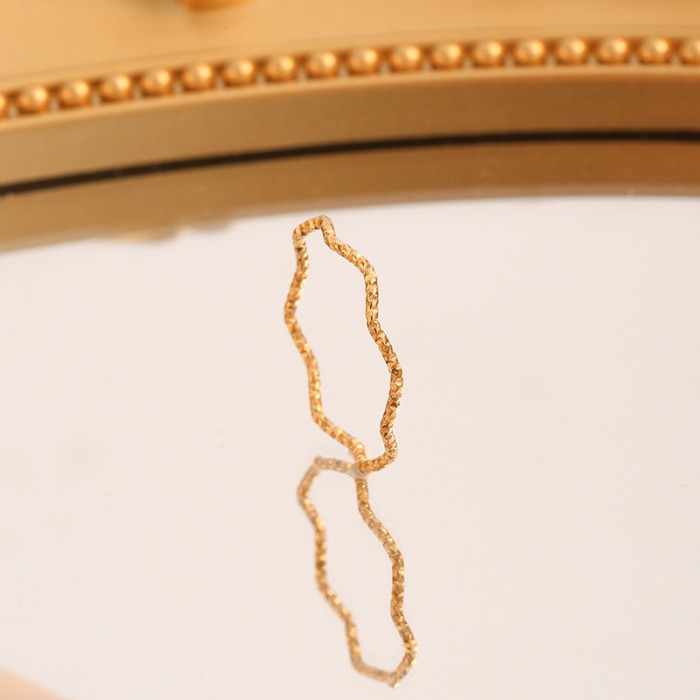 2024 New Fine Flash Wave Texture Ring Female Index Finger Niche Light Luxury Exquisite Design High-end Sense Plain Ri...