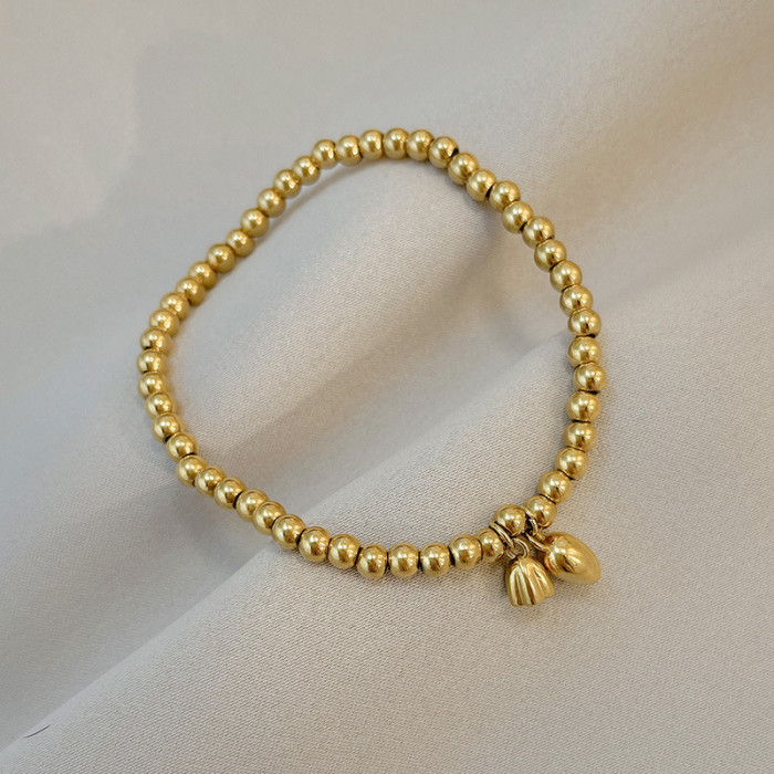 Internet Celebrity Same Style Two Lives Love Lotus Bracelet Ancient Method Inheritance Lotus Elastic Bracelet Titanium Steel Non-Fading Bead Jewelry