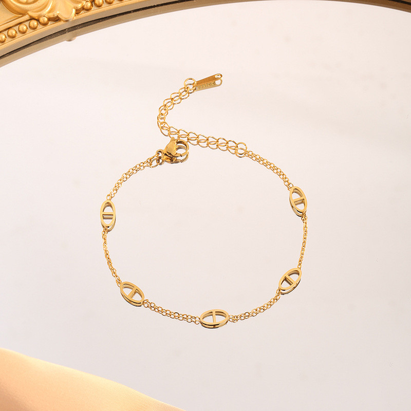 Korean Style INS Niche Design High-end Pig Nose Titanium Steel Bracelet for Women New Fashion Versatile Hand Jewelry Trend