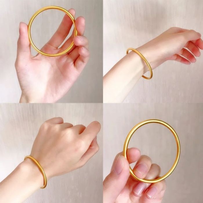Traditional Gold Pigment Circle Matte Titanium Steel Bracelet for Women, Light Luxury, High-end Feel, Non-fading, Simple and Versatile Bracelet