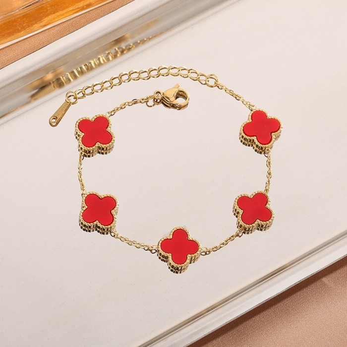 Non-Fading New Titanium Steel Bracelet Women's All-Match Ins Style Bracelet Fashion Bracelet Ornament Girls High Sense