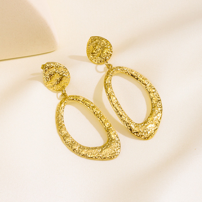 Irregular Hollow Geometric Earrings Tassel High-end INS Niche Design Stainless Steel New Chinese Style Earrings Whole...