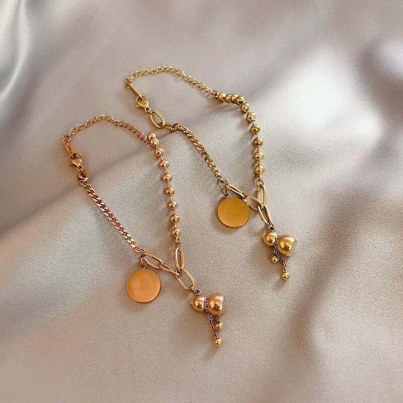 Vintage Ethnic Style Small Gourd Bracelet for Women Palace Style European and American Hip-Hop Jewelry 18k Rose Gold Titanium Steel Accessories