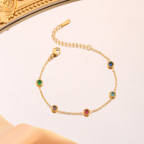 2024 New Colorful Steel Bracelet for Women, Exquisite Thin Chain Bracelet, Jewelry Gift, Niche Design Sense Accessory
