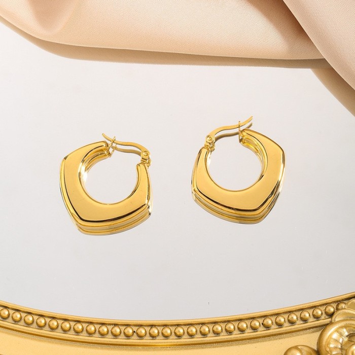 Fashion Personality Niche Exaggerated Design Earrings Vintage Simple Stainless Steel New Earrings for Women Wholesale