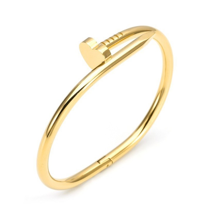 Hot Sale in Europe and America Fashion Stainless Steel Gold Bracelet Not Easy to Fade 18K Stainless Steel Jewelry Gol...