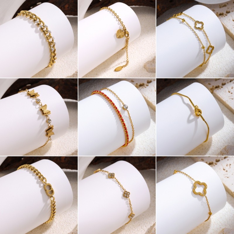European and American Cross-Border Hot-Selling Non-Fading New Versatile Stainless Steel Bracelet Trendy Ins Style Fashion Jewelry Bracelet for Women