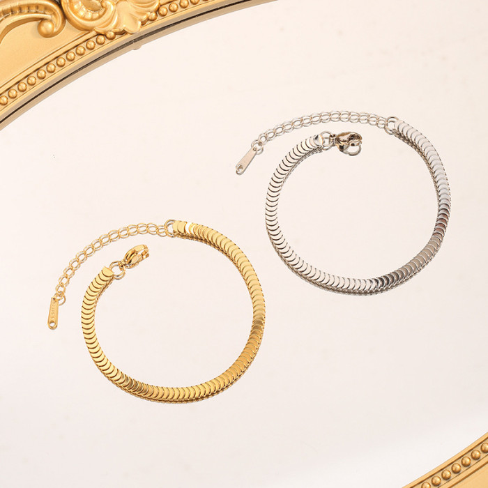 Fish Scale Bracelet for Women 2024 New Trendy Summer 18K Gold Color Ins Niche Design High-end Feel Gold Color Jewelry