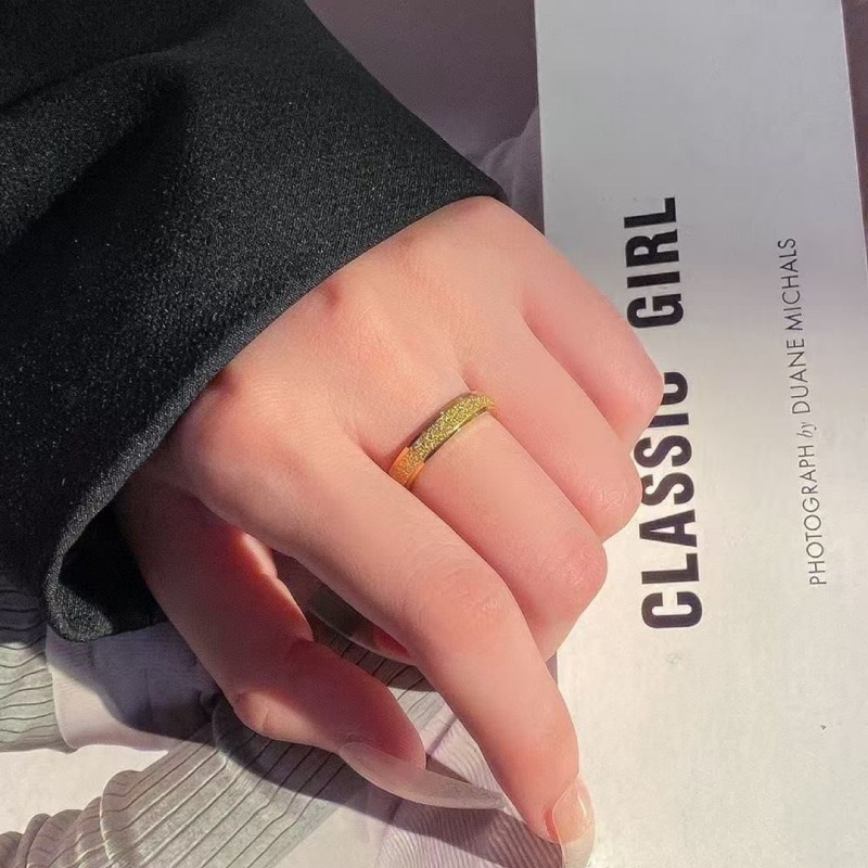 European and American Hot Fashion Titanium Steel Matte Ring for Women Trendy Simple Plain Band Couple Rings Cross-Border Hand Jewelry Wholesale