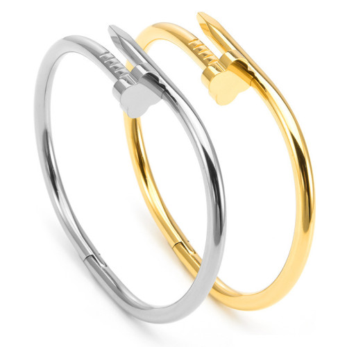 European and American Cross-Border Four-Leaf Clover Kajia Nail Bracelet High-End Non-Fading Versatile Bag Temperament Stainless Steel Bracelet Jewelry