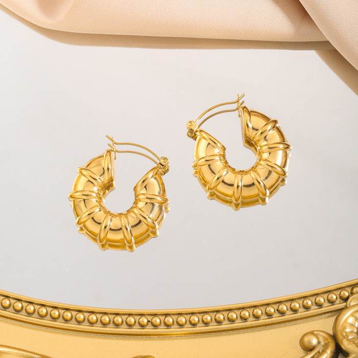 Fashion Personality Niche Exaggerated Design Earrings Vintage Simple Stainless Steel New Earrings for Women Wholesale