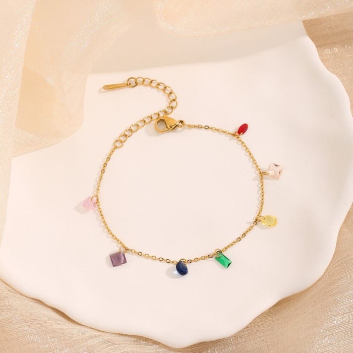Live Broadcast Simple Niche Gourd Love Titanium Steel Anklet Ladies Beach Anklet Girls All-Match Jewelry Does Not Fade