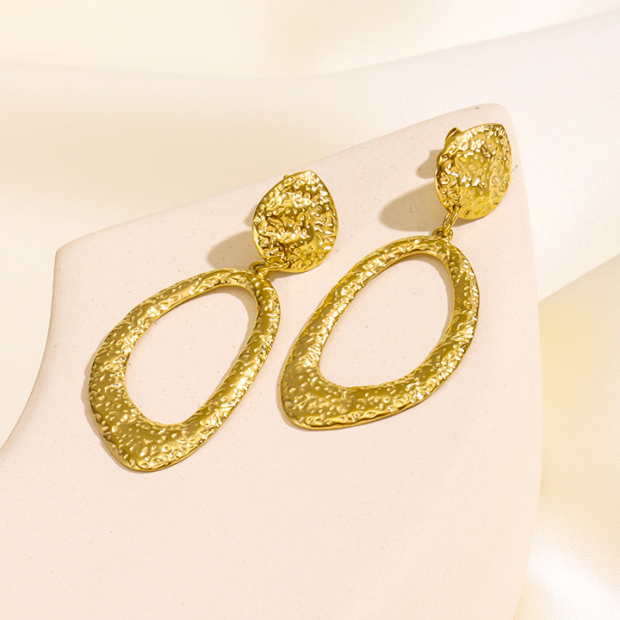 Irregular Hollow Geometric Earrings Tassel High-end INS Niche Design Stainless Steel New Chinese Style Earrings Whole...