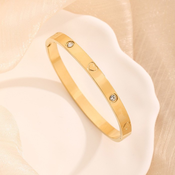 Hot Sale in Europe and America Fashion Stainless Steel Gold Bracelet Not Easy to Fade 18K Stainless Steel Jewelry Gol...