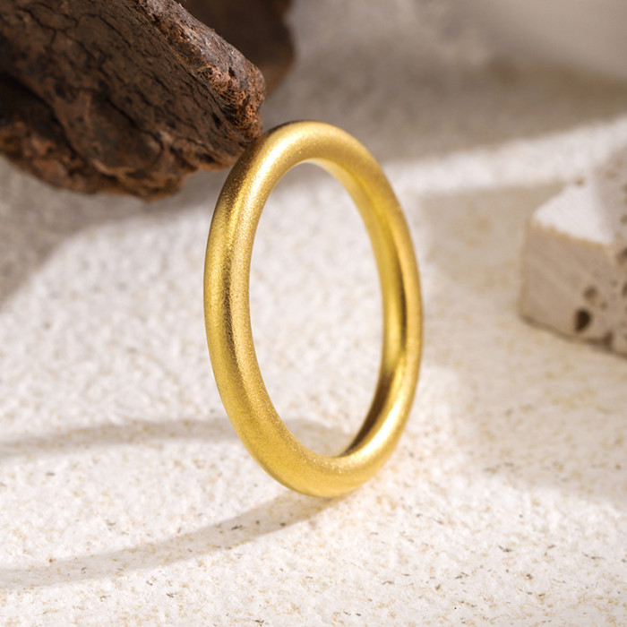 Traditional Gold Pigment Circle Matte Titanium Steel Bracelet for Women, Light Luxury, High-end Feel, Non-fading, Simple and Versatile Bracelet