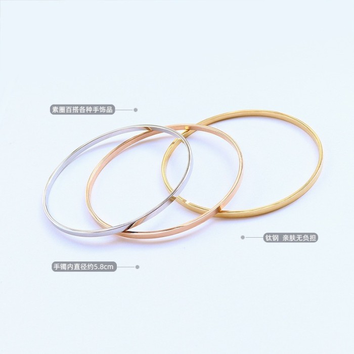 Fashion TikTok Hot Exaggerated Bracelet for Women Titanium Steel Non-Fading Mirror Round Circle Bracelet Personality...
