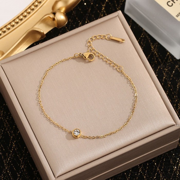 Non-Fading New Titanium Steel Bracelet Women's All-Match Ins Style Bracelet Fashion Bracelet Ornament Girls High Sense