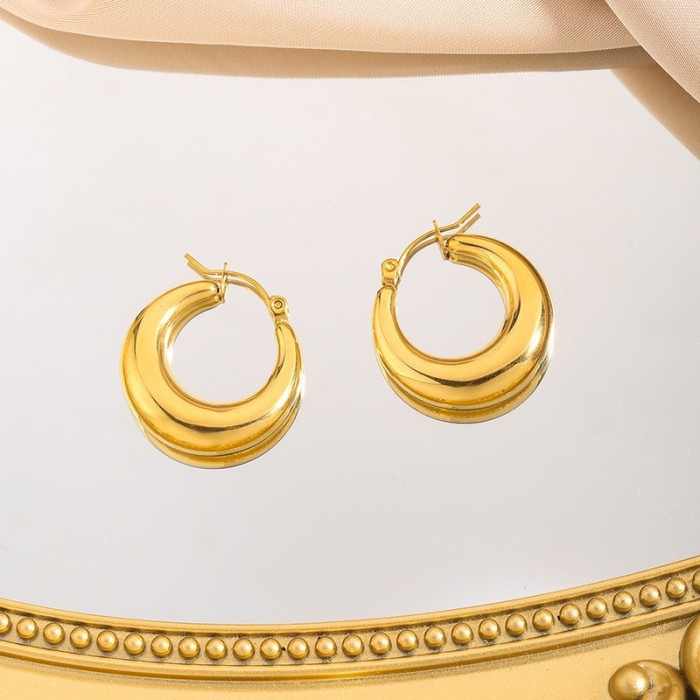 Fashion Personality Niche Exaggerated Design Earrings Vintage Simple Stainless Steel New Earrings for Women Wholesale