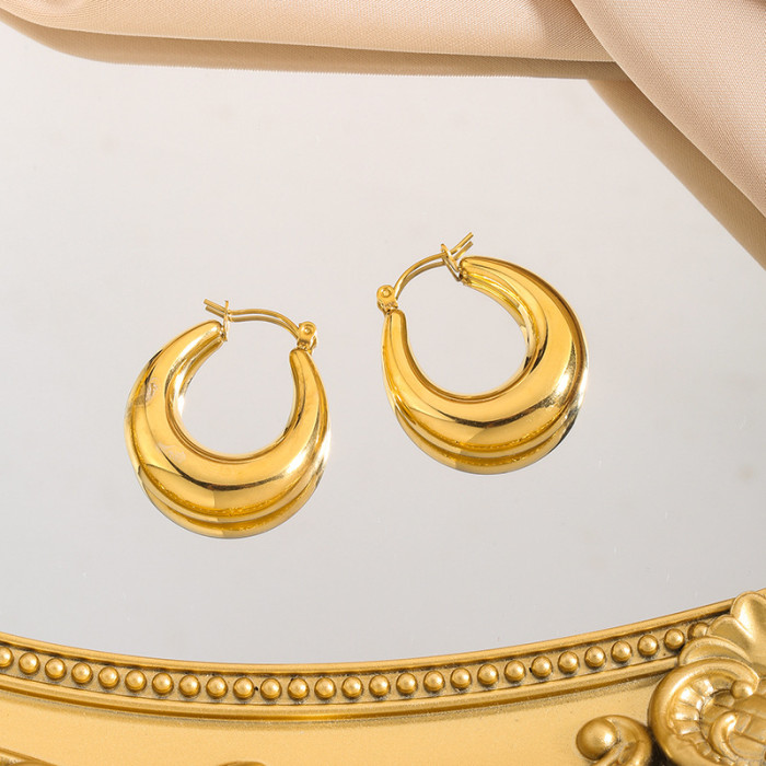 Fashion Personality Niche Exaggerated Design Earrings Vintage Simple Stainless Steel New Earrings for Women Wholesale