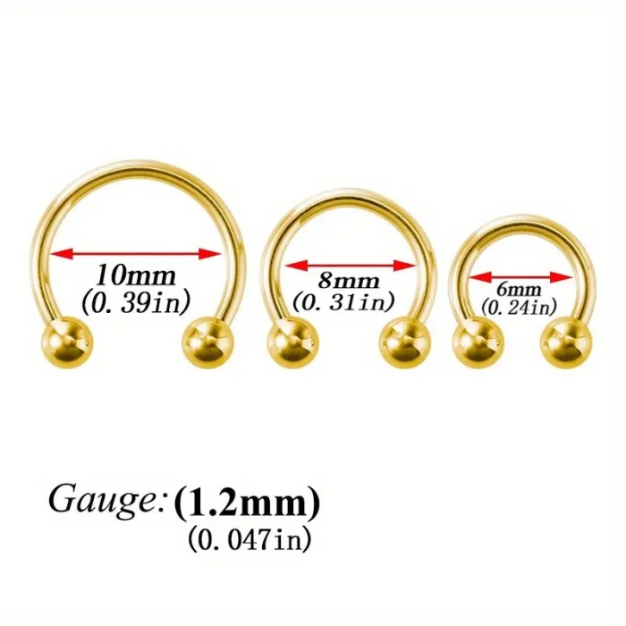 Cross-Border Hot Selling Braided Horseshoe Ring Universal Clip Ball Ring C-Shaped Nose Ring Piercing Hardware Accessories