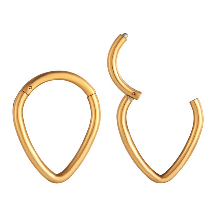 European and American Trend Body Piercing Jewelry 316L Stainless Steel Water Drop Nose Ring Earrings In Stock Manufacturer Wholesale Nose Clip