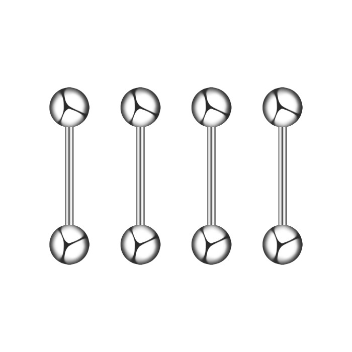 E-commerce Wholesale Earrings Stainless Steel Dumbbell Double Ball Stud Earrings Men and Women Personality Versatile...