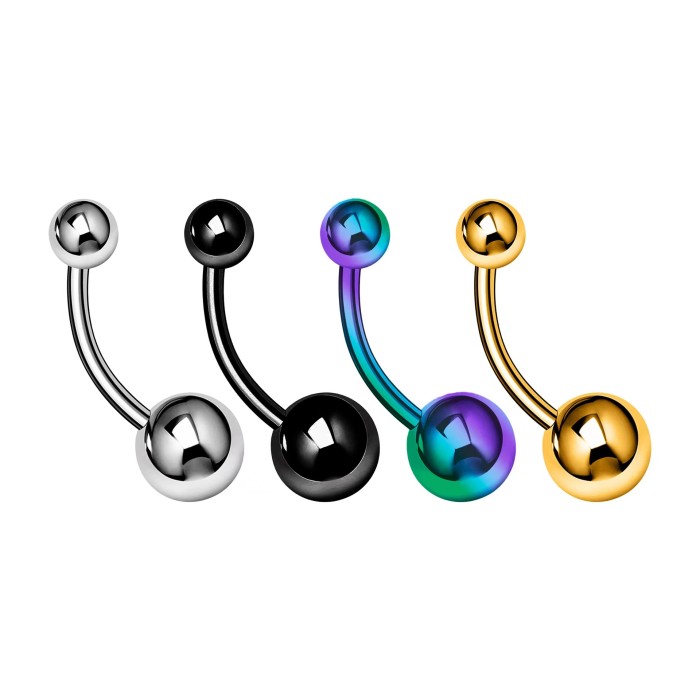 Amazon TEMU Xiyin Cross-Border Hot-Selling Stainless Steel Belly Button Ring Titanium Steel Vacuum Electroplated Belly Button Ring Factory Wholesale