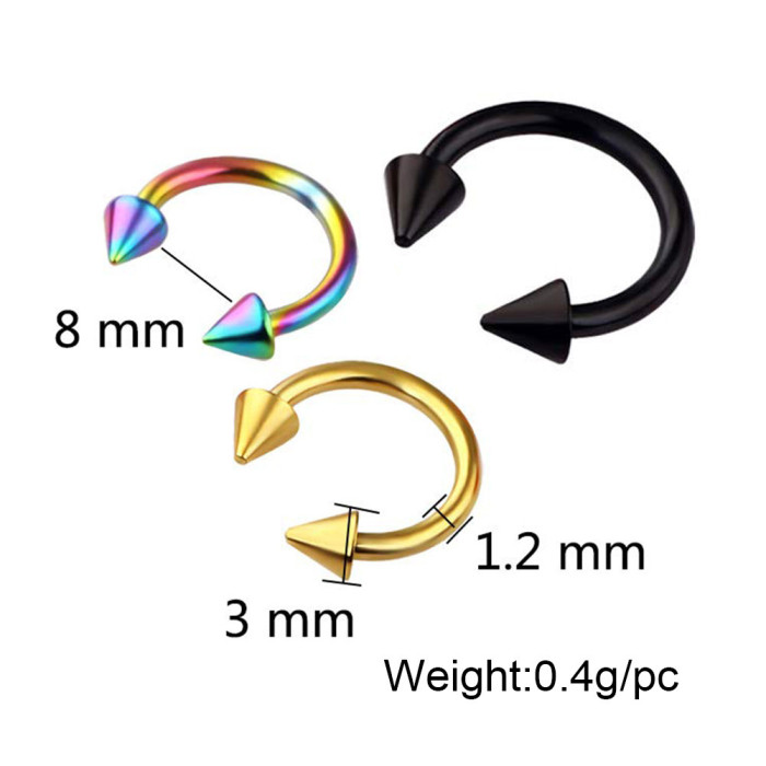 Cross-Border Hot Selling Braided Horseshoe Ring Universal Clip Ball Ring C-Shaped Nose Ring Piercing Hardware Accessories