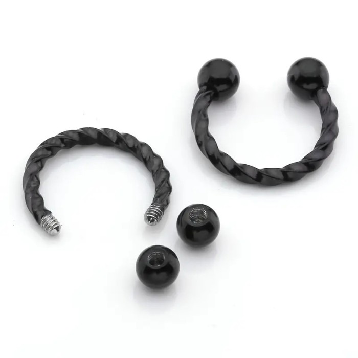 Cross-Border Hot Selling Braided Horseshoe Ring Universal Clip Ball Ring C-Shaped Nose Ring Piercing Hardware Accessories