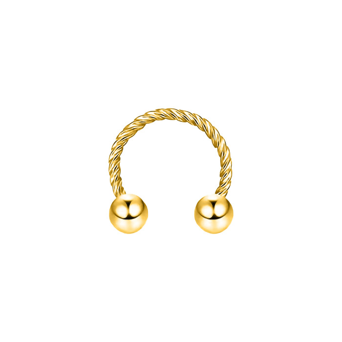 European and American Stainless Steel Nose Ring Twist Horseshoe Rod No Piercing Nose Stud Nose Clip Simple BCR Ring Twisted C-Shaped Piercing Jewelry