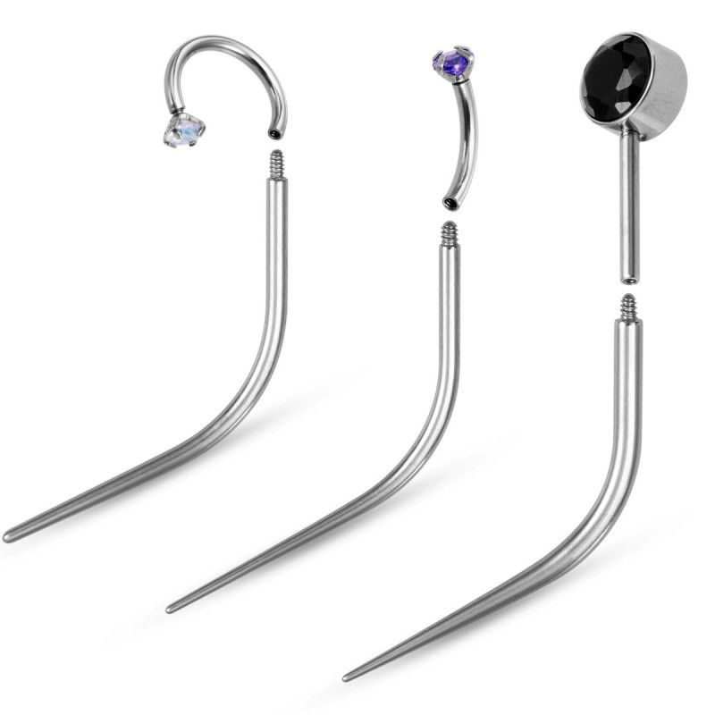 316 Stainless Steel Lip Stud Earring Guide Needle Threaded Insert Needle Connector Needle Piercing Needle Piercing Tool Factory Wholesale