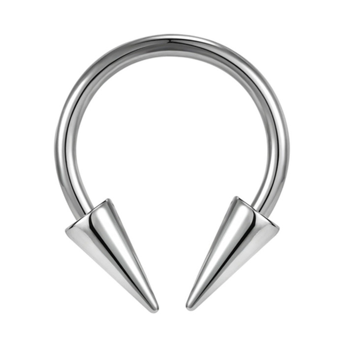 Pointed Cone Head Horseshoe Ring Titanium Steel Stainless Steel Lip Ring Lip Stud Personality Punk Piercing Jewelry F...