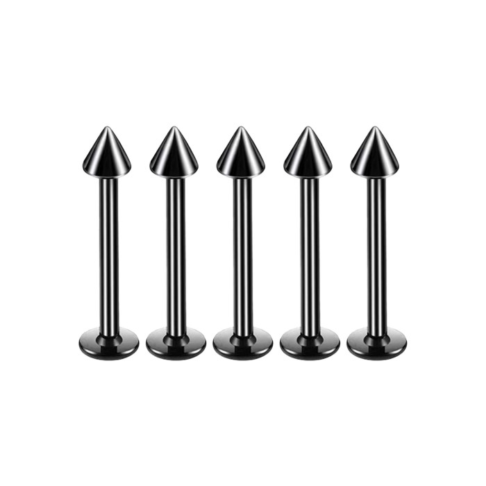 Cross-Border E-commerce Stainless Steel Lip Studs Pointed Cone Shape Multi-Color Multi-Size European and American Personality Fashion Hip-Hop Piercing Jewelry