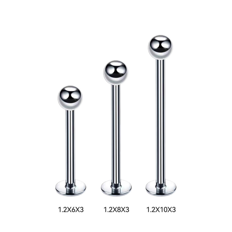 Cross-Border E-commerce Stainless Steel Lip Studs Round Ball External Teeth Titanium Steel Earrings Personality Ear Bone Studs Piercing Jewelry In Stock Wholesale