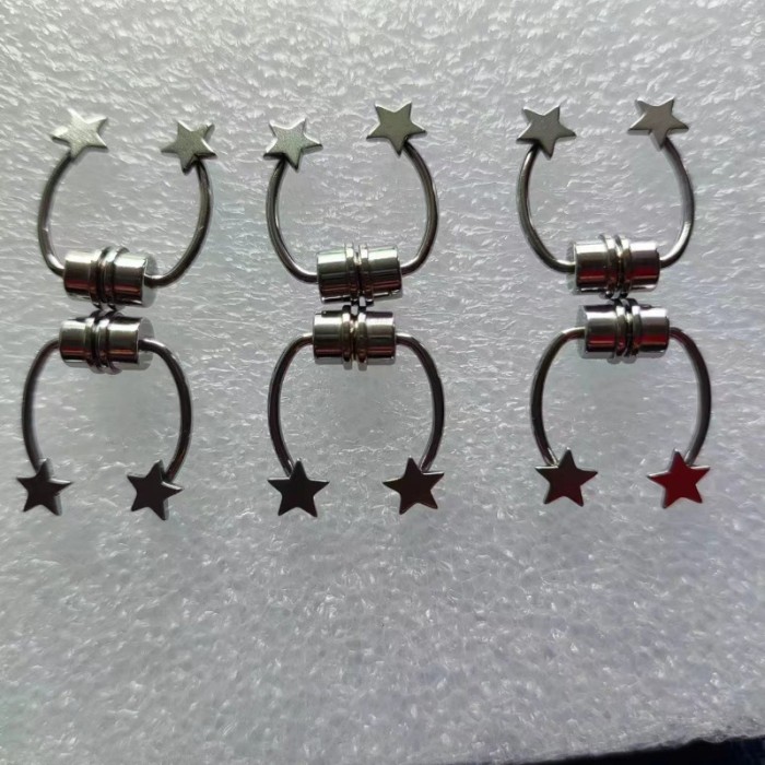 Cross-Border E-commerce Hot Item Five-Pointed Star Magnetic Nose Clip No-Punch Magnetic Ear Clip Earrings Factory Direct Supply