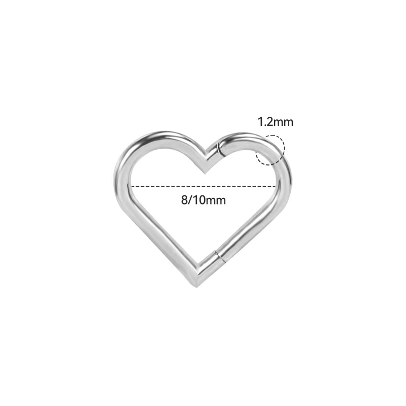 Halloween Heart-shaped Interface Ring 316 Stainless Steel Closed Ring Peach Heart Nose Ring Vacuum Electroplating Body Piercing Jewelry