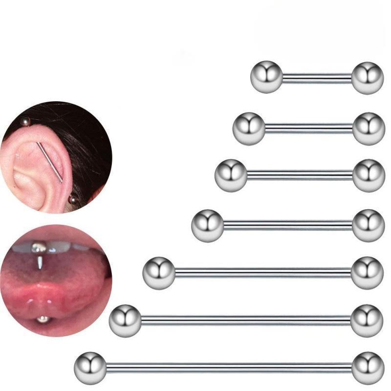 Amazon Hot Sale 14G Helix Stud Ear Piercing Women's Earrings Alloy Ear Bone Stud Round Ball Tongue Stud Factory Direct Sale