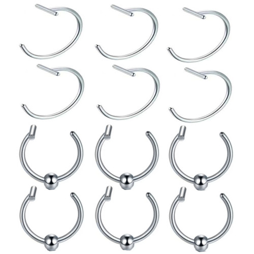 Amazon Hot-Selling No-Hole Fake Lip Ring Cross-Border European and American Trendy Cool Unisex Personality Titanium Steel Lip Clip Jewelry Factory Direct Sale