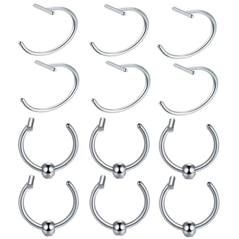 Amazon Hot-Selling No-Hole Fake Lip Ring Cross-Border European and American Trendy Cool Unisex Personality Titanium Steel Lip Clip Jewelry Factory Direct Sale