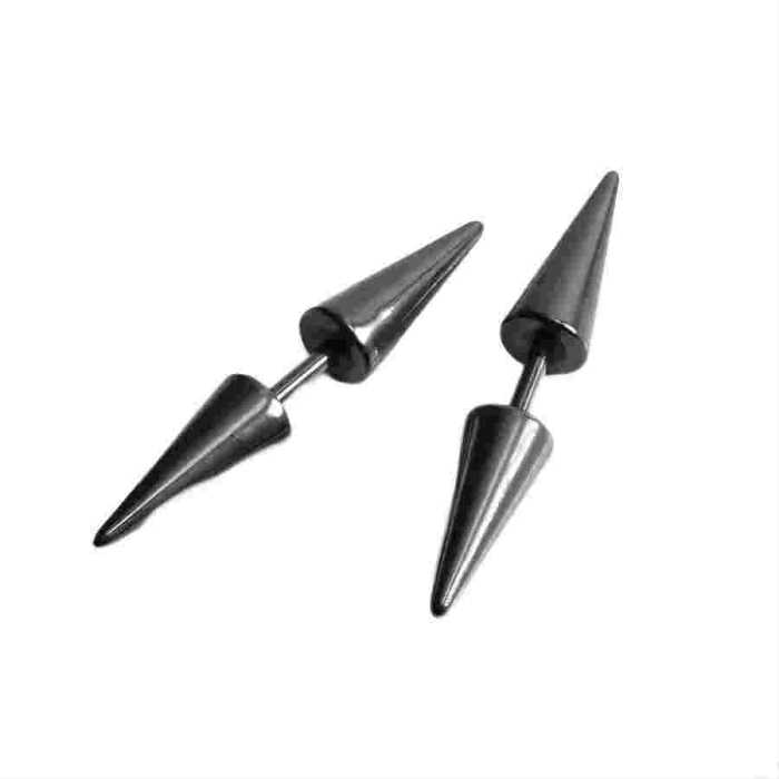 Trendy Cone Earrings Punk Bullet Head Women's Fashion Dumbbell Personality Stud Earrings Trendy Men's Simple Ear Jewelry