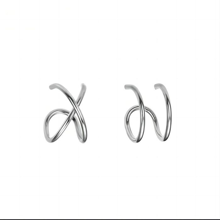 Hot Sale Stainless Steel Simple No-Punch Ear Clip Cross Trendy Cool Unisex Personality Titanium Steel Fake Lip Ring