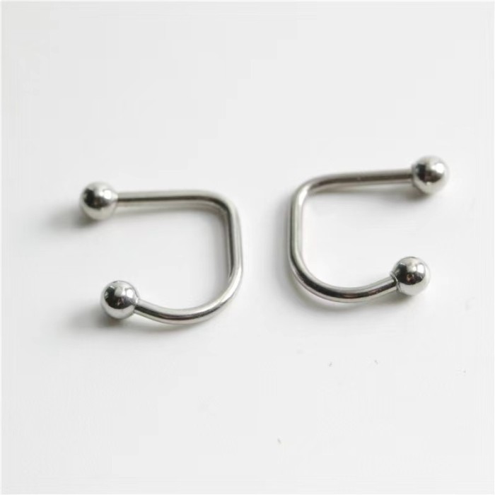 In Stock Titanium Steel D-Shaped Lip Ring Lip Stud Large and Small Balls Stainless Steel Four Colors Piercing Jewelry...
