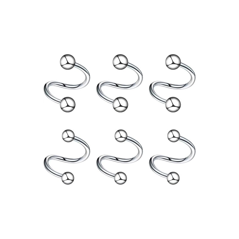 120 Mixed Set Amazon Cross-Border Hot Item Titanium Steel Nose Studs Nose Rings Lip Studs Tongue Studs Factory Direct Sale