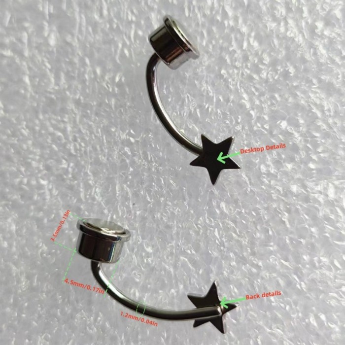 Cross-Border E-commerce Hot Item Five-Pointed Star Magnetic Nose Clip No-Punch Magnetic Ear Clip Earrings Factory Direct Supply