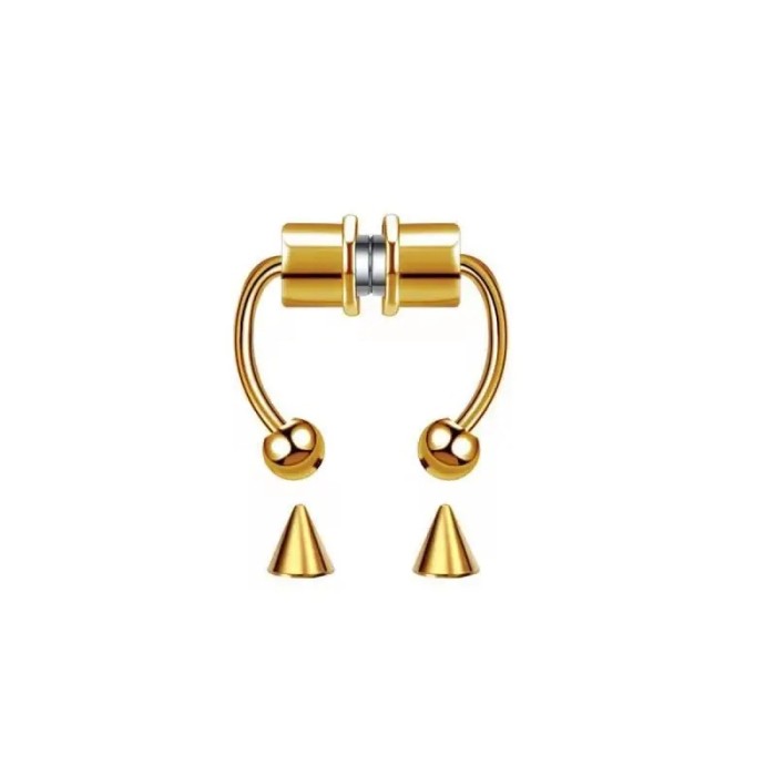 No-Piercing Magnetic Nose Ring Cross-Border No Piercing Magnetic Fake Nose Stud Nose Clip Nose Hoop Stainless Steel Nose Ring Wholesale