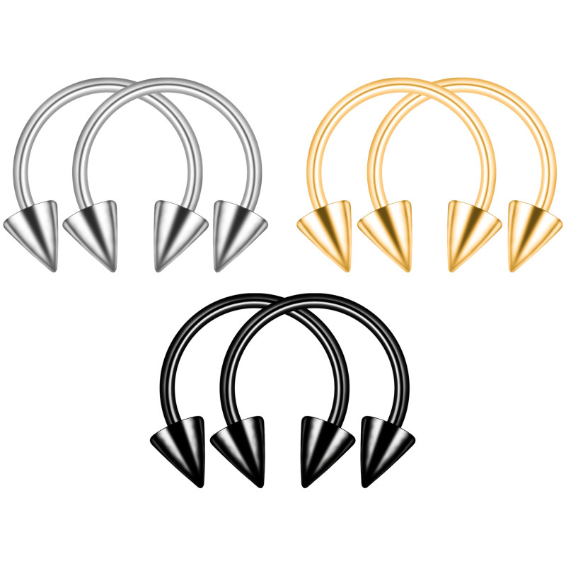 Amazon Xiyin Best-Selling Stainless Steel Horseshoe Ring Universal Clip Ball Ring Multiple Combination Sets Factory Direct Sales