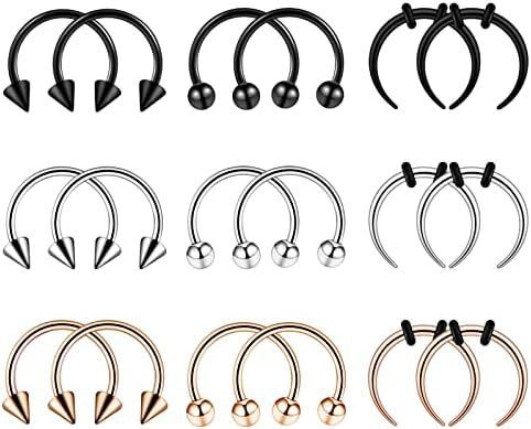 Amazon Xiyin Best-Selling Stainless Steel Horseshoe Ring Universal Clip Ball Ring Multiple Combination Sets Factory D...
